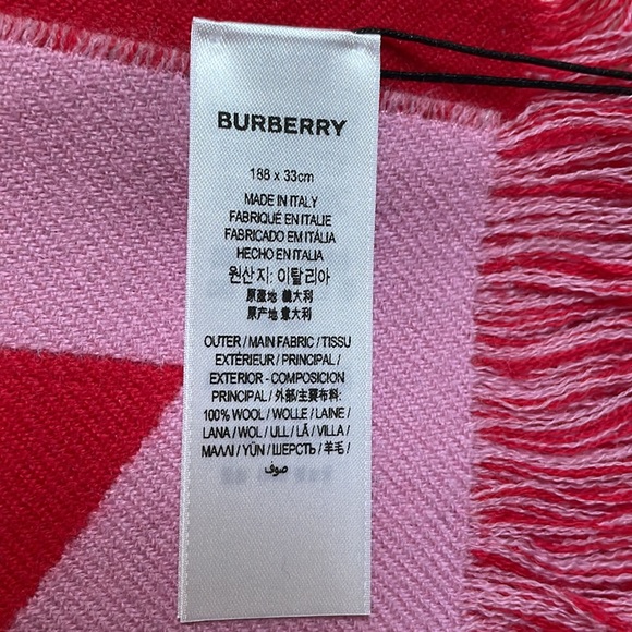 Burberry Logo Wool Scarf - Brand New with Tags - Picture 3 of 7